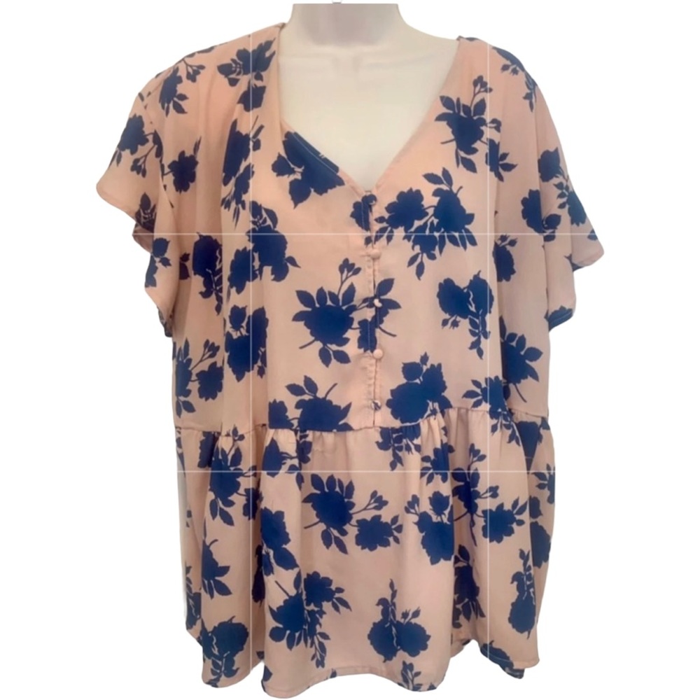 Bobeau babydoll Blouse 1X